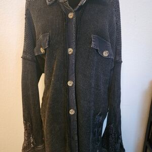 Women's Black Button-Up Jacket